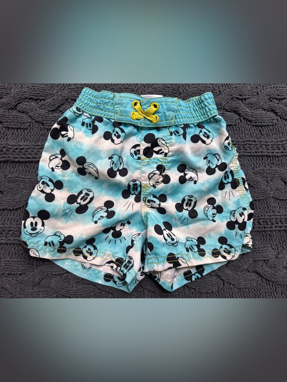 Disney Mickey Mouse Aqua & Yellow Swim Trunks (Boys Size US 4)